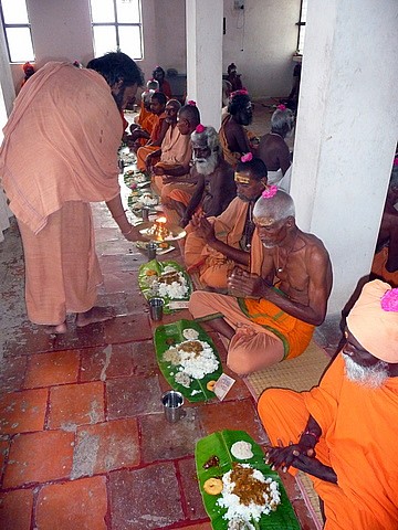 Sadhu feeding