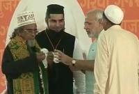 Modi with imams & Xian priest Gandhinagar