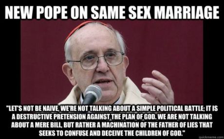 Pope Francis on gay marriage: Not so humble here!