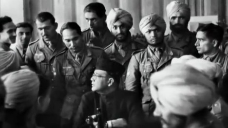 Subash Chandra Bose with his Indian National Army