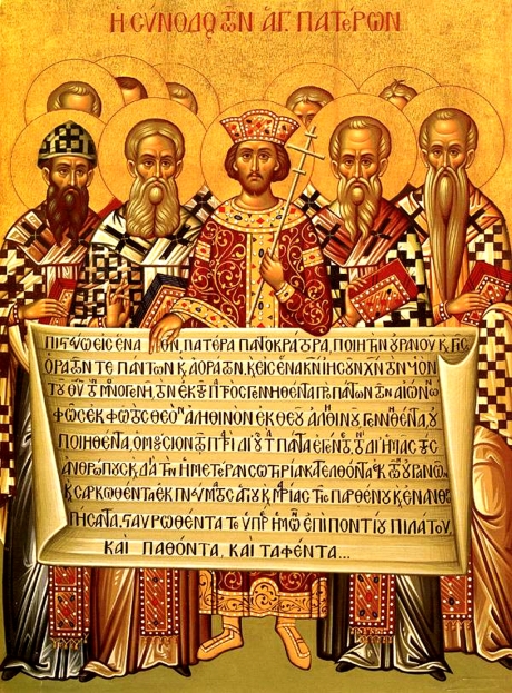 Constantine with Christian bishops and Nicene Creed
