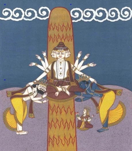 Lord Shiva as a column of fire.